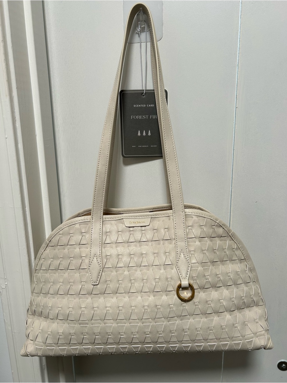 Authentic Songmont Lattice Shellseeker Bag - Cloud Woven Leather.